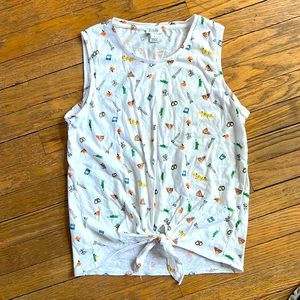 Jcrew slub cotton tank with NYC prints
